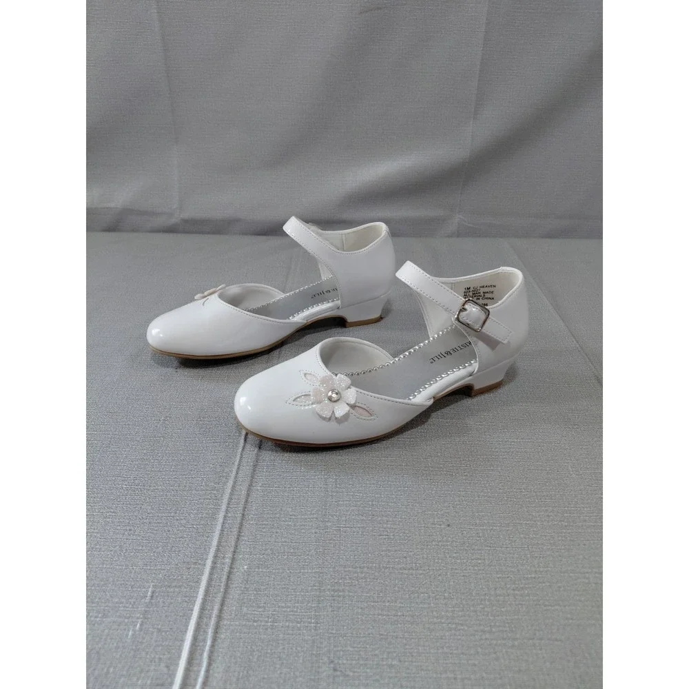 Christie & Jill Lil Heaven Girls Round Mary Jane Shoes US 1M White Ankle Strap